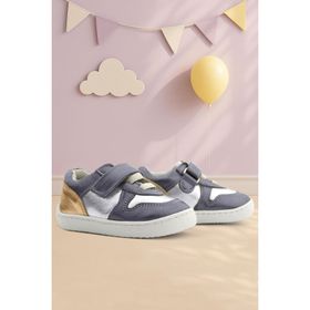 Rakerplus Bob Hakiki Deri Platin Gümüş Barefoot Cırtlı Lastikli Bebek Sneaker Ayakkabı