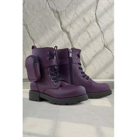 Rakerplus Bordo Fermuarlı Bağcıklı Cüzdanlı Kız Çocuk Bot