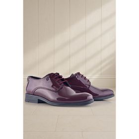 Rakerplus Bordo Rugan Bağcıklı Metal Detaylı Oxford Çocuk Klasik Ayakkabısı