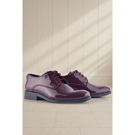 Rakerplus Bordo Rugan Bağcıklı Metal Detaylı Oxford Çocuk Klasik Ayakkabısı