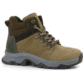 Rakerplus Hakiki Deri Kum Rengi Fermuarlı Trekking Çocuk Bot