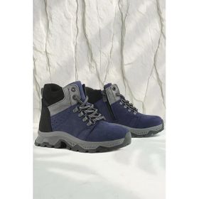 Rakerplus Hakiki Deri Lacivert Fermuarlı Trekking Çocuk Bot