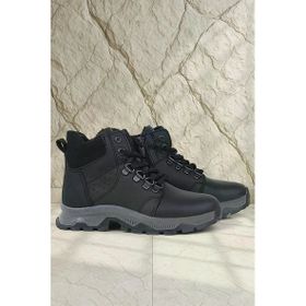 Rakerplus Hakiki Deri Siyah Fermuarlı Trekking Erkek Çocuk Bot