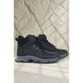 Rakerplus Hakiki Deri Siyah Fermuarlı Trekking Erkek Çocuk Bot