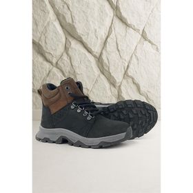 Rakerplus Hakiki Deri Siyah Kahverengi Fermuarlı Trekking Çocuk Bot