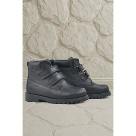 Rakerplus Neson Hakiki Deri Siyah Cırtlı Çocuk Bot
