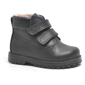Rakerplus Neson Hakiki Deri Siyah Kürklü Cırtlı Unisex Bebek Bot