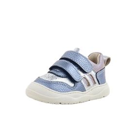 Rakerplus Schaggy Hakiki Deri Metalik Mavi Gümüş Bebek Spor Ayakkabı