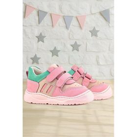 Rakerplus Schaggy Hakiki Deri Pembe Yeşil Bebek Spor Ayakkabı