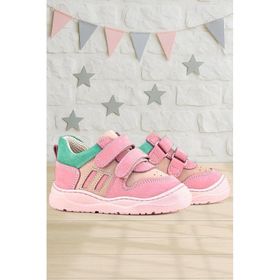 Rakerplus Schaggy Hakiki Deri Pembe Yeşil Bebek Spor Ayakkabı