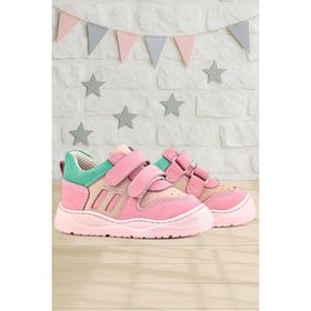 Rakerplus Schaggy Hakiki Deri Pembe Yeşil Bebek Spor Ayakkabı