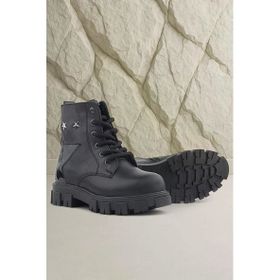 Rakerplus Siyah Bağcıklı Fermuarlı Metal Detaylı Kız Çocuk Bot