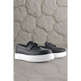 Rakerplus Siyah Mat Beyaz Taban Loafer Klasik Çocuk Ayakkabısı