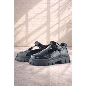 Rakerplus Siyah Rugan Toka Detaylı Cırtlı Kız Çocuk Günlük Ayakkabı