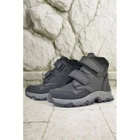 Rakerplus Trekking Hakiki Deri Siyah Cilt Cırt Cırtlı Erkek Çocuk Bot