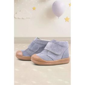 Rakerplus Yoohoo Hakiki Deri Gri Cırtlı Unisex Bebek Bot