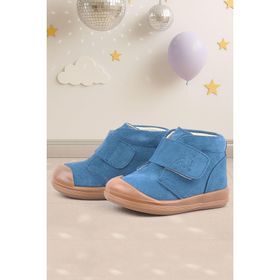 Rakerplus Yoohoo Hakiki Deri Mavi Cırtlı Unisex Bebek Bot