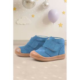 Rakerplus Yoohoo Hakiki Deri Mavi Cırtlı Unisex Bebek Bot
