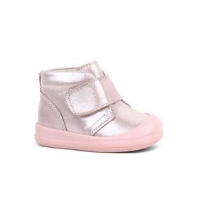 Rakerplus Yoohoo Hakiki Deri Pembe Simli Cırtlı Kız Bebek Bot