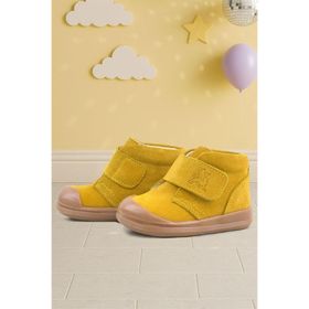 Rakerplus Yoohoo Hakiki Deri Sarı Cırtlı Unisex Bebek Bot