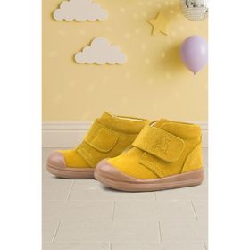 Rakerplus Yoohoo Hakiki Deri Sarı Cırtlı Unisex Bebek Bot