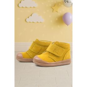 Rakerplus Yoohoo Hakiki Deri Sarı Cırtlı Unisex Bebek Bot