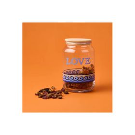 Rakle Blue Mosaiq Love 970 ml Renkli Kapaklı Cam Kavanoz