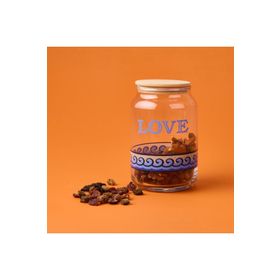 Rakle Blue Mosaiq Love 970 ml Renkli Kapaklı Cam Kavanoz