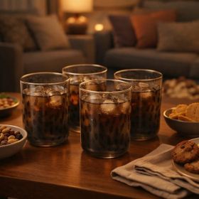 Rakle Calista Siyah 350 ml 4'lü Su Bardağı Seti