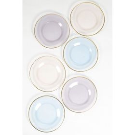 Rakle Five O Clock 6'lı 19 cm Cam Pasta Tabağı Seti