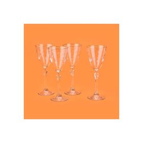 Rakle Star 255 ml Sarı Şeffaf Altın Yaldızlı 4'lü Ayaklı Bardak Seti