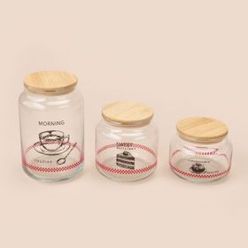 Rakle Toskana Jar 3'lü Açık Kahverengi / Şeffaf Kavanoz Seti
