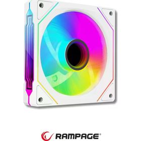 Rampage 7c-120b 120 120 25 mm Double Ring Aynalı Argb Beyaz Kasa Fanı