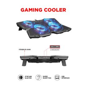 Rampage AD-RC3 X-Dragon Siyah 4 Fanlı Notebook Soğutucu