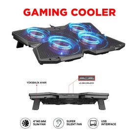 Rampage AD-RC3 X-Dragon Siyah 4 Fanlı Notebook Soğutucu