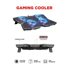 Rampage AD-RC3 X-Dragon Siyah 4 Fanlı Notebook Soğutucu