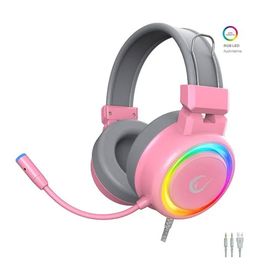 Rampage Alquist SN-R10 Pembe 3.5 mm RGB Gaming Mikrofonlu Oyuncu Kulaklık