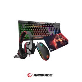 Rampage Bygamex K2 Süper 4'lü Oyuncu Mouse Pad + Mouse + Klavye + Kulaklık Set