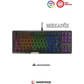 Rampage Claw Red Switch Rainbow TKL Siyah Kırmızı Mekanik Gaming Oyuncu Klavye