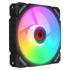 Rampage Cross F20 38CFM 1200RPM 12 cm Rainbow 3P+4P Molex Soketli Siyah Kasa Fanı