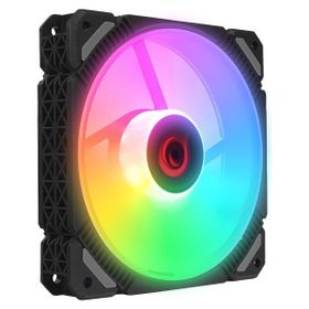 Rampage Cross F20 38CFM 1200RPM 12 cm Rainbow 3P+4P Molex Soketli Siyah Kasa Fanı