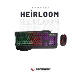Rampage Heirloom KM-28 RGB Kablolu Oyuncu Klavye Mouse Seti