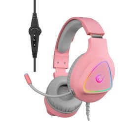 Rampage M7 Moncher Pembe RGB Kablolu Mikrofonlu Oyuncu Kulaklığı