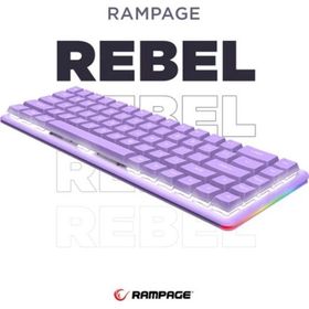 Rampage Rebel Mor Low Profile Red Swıtch Us Layout Beyaz Işıklı Mekanik Gaming Oyuncu Klavye