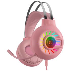 Rampage RM-K44 Zengibar Pembe 7.1 Surround Mikrofonlu RGB Oyuncu Kulaklığı