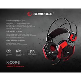 Rampage SN-R5 Mikrofonlu Siyah/Kırmızı Oyuncu Kulaklık