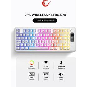 Rampage Zeron RM-K87 RGB %75 TKL Membrane Switch Kablosuz Oyuncu Klavyesi