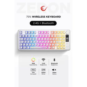 Rampage Zeron RM-K87 RGB %75 TKL Membrane Switch Kablosuz Oyuncu Klavyesi