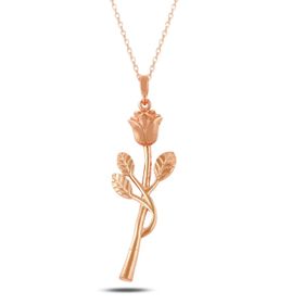 Rams Gümüş Gül Rose 925 Ayar Gümüş Kolye