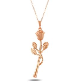 Rams Gümüş Gül Rose 925 Ayar Gümüş Kolye